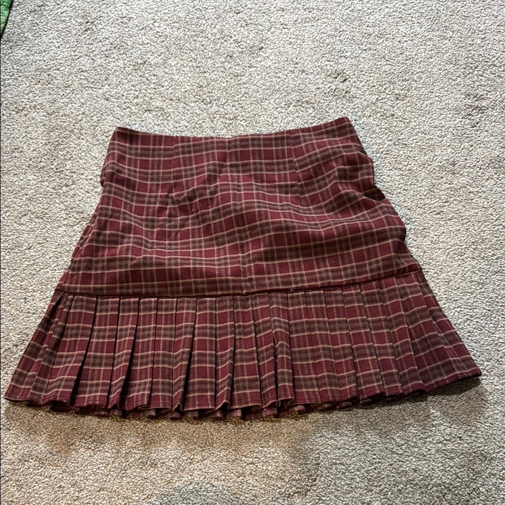 Potter's Pot Red Mini Skater Skirt Pleated Casual